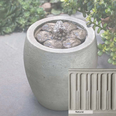 Natural Patina for the Campania International M-Series Camellia Fountain is unstained cast stone the brightest and whitest that ages over time.