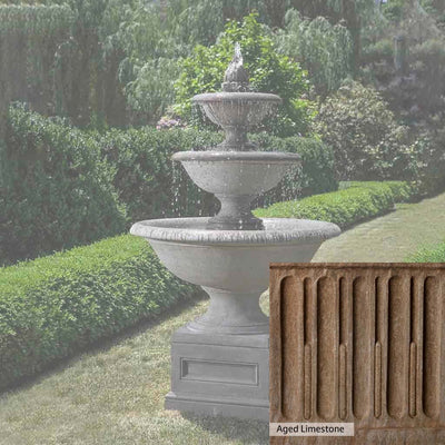 Aged Limestone Patina for the Campania International Monteros Fountain, brown, orange, and green for an old stone look.