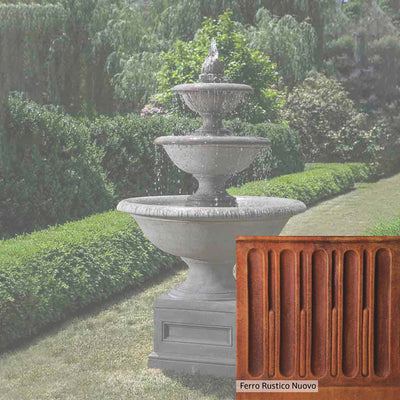 Ferro Rustico Nuovo Patina for the Campania International Monteros Fountain, red and orange blended in this striking color for the garden.