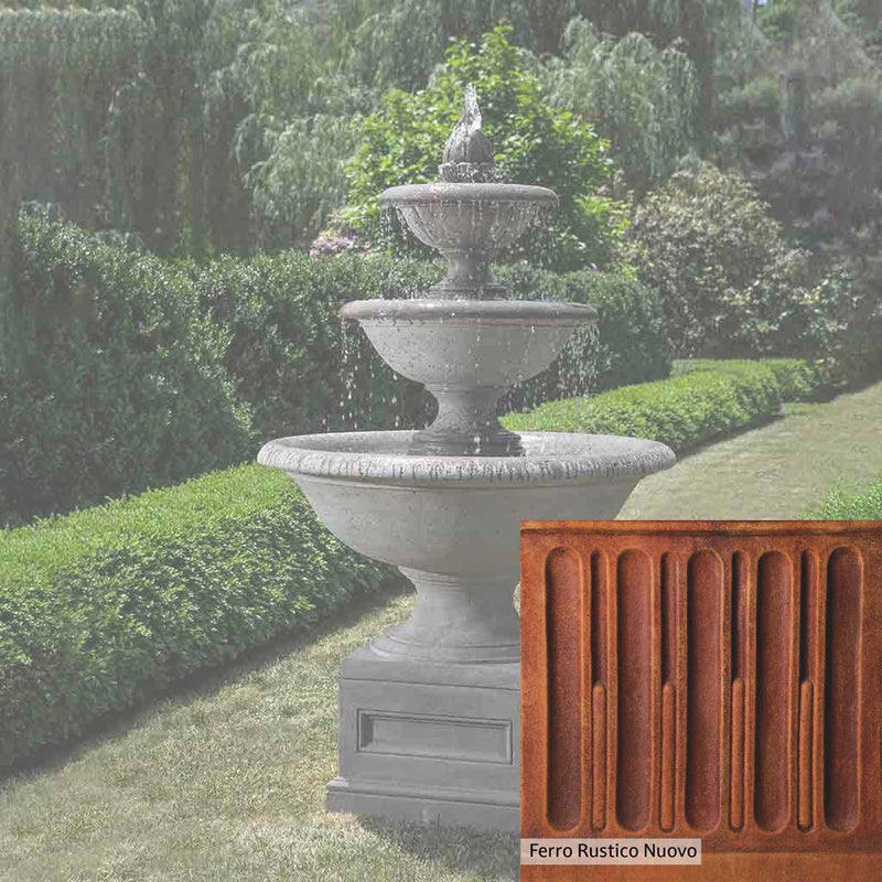 Ferro Rustico Nuovo Patina for the Campania International Monteros Fountain, red and orange blended in this striking color for the garden.