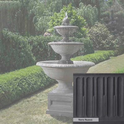 Nero Nuovo Patina for the Campania International Monteros Fountain, bold dramatic black patina for the garden.