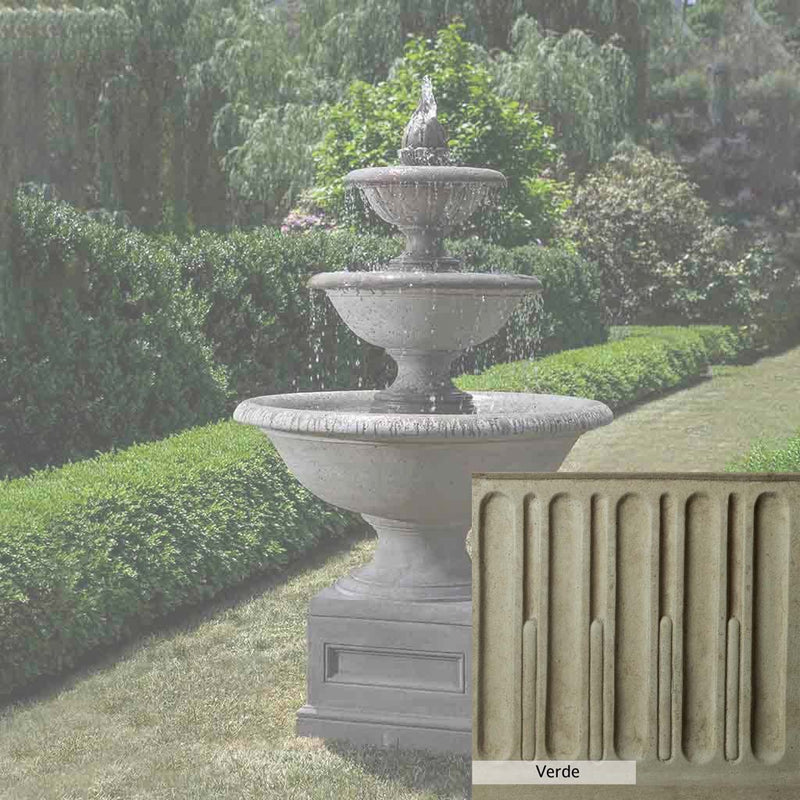 Verde Patina for the Campania International Monteros Fountain, green and gray come together in a soft tone blended into a soft green.