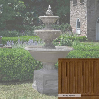 Pietra Nuova Patina for the Campania International Fonthill Fountain, a rich brown blended with black and orange.