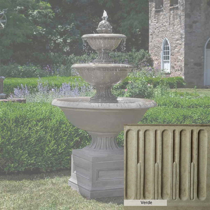 Verde Patina for the Campania International Fonthill Fountain, green and gray come together in a soft tone blended into a soft green.