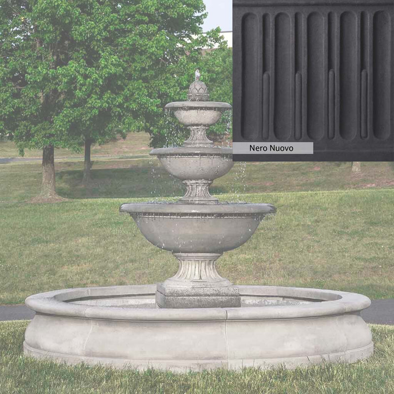 Nero Nuovo Patina for the Campania International Fonthill Fountain in Basin, bold dramatic black patina for the garden.