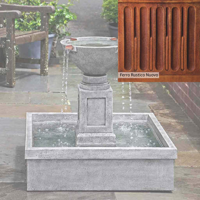 Ferro Rustico Nuovo Patina for the Campania International Rittenhouse Fountain, red and orange blended in this striking color for the garden.