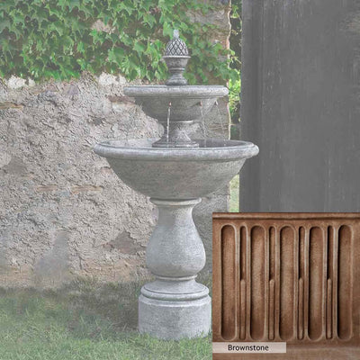 Aged Limestone Patina for the Campania International Charente Fountain, brown, orange, and green for an old stone look.
