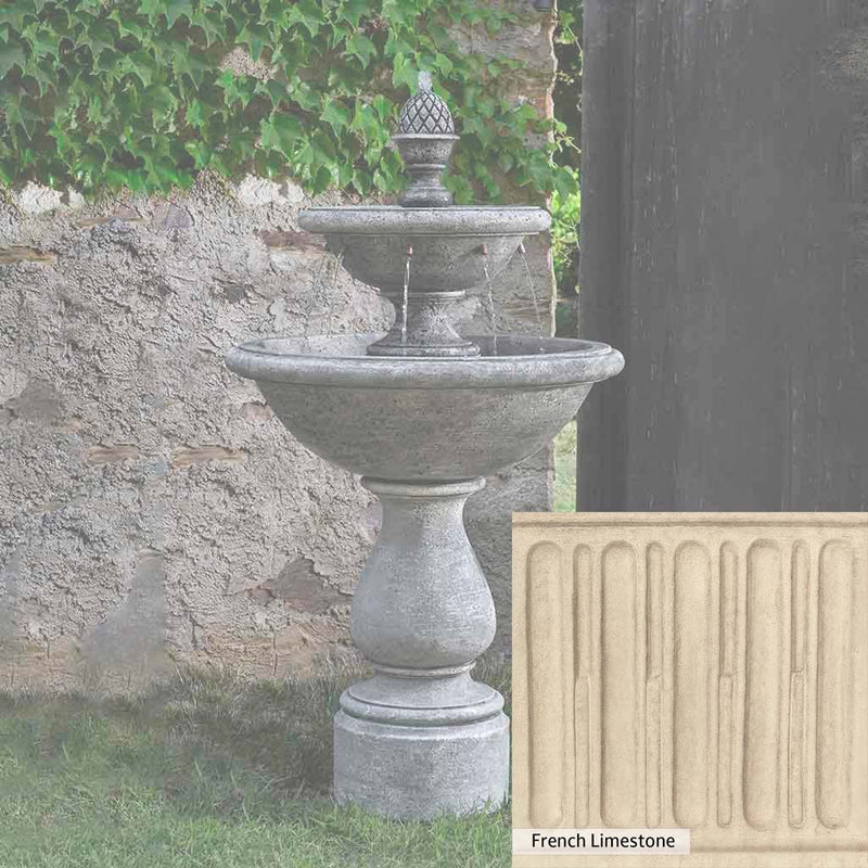 French Limestone Patina for the Campania International Charente Fountain, old-world creamy white with ivory undertones.