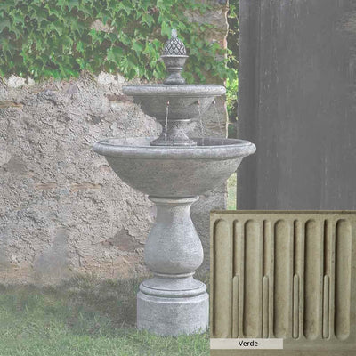 Verde Patina for the Campania International Charente Fountain, green and gray come together in a soft tone blended into a soft green.