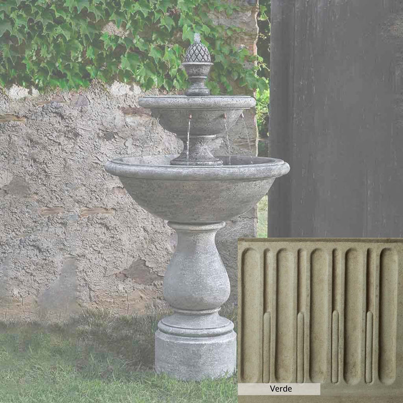 Verde Patina for the Campania International Charente Fountain, green and gray come together in a soft tone blended into a soft green.