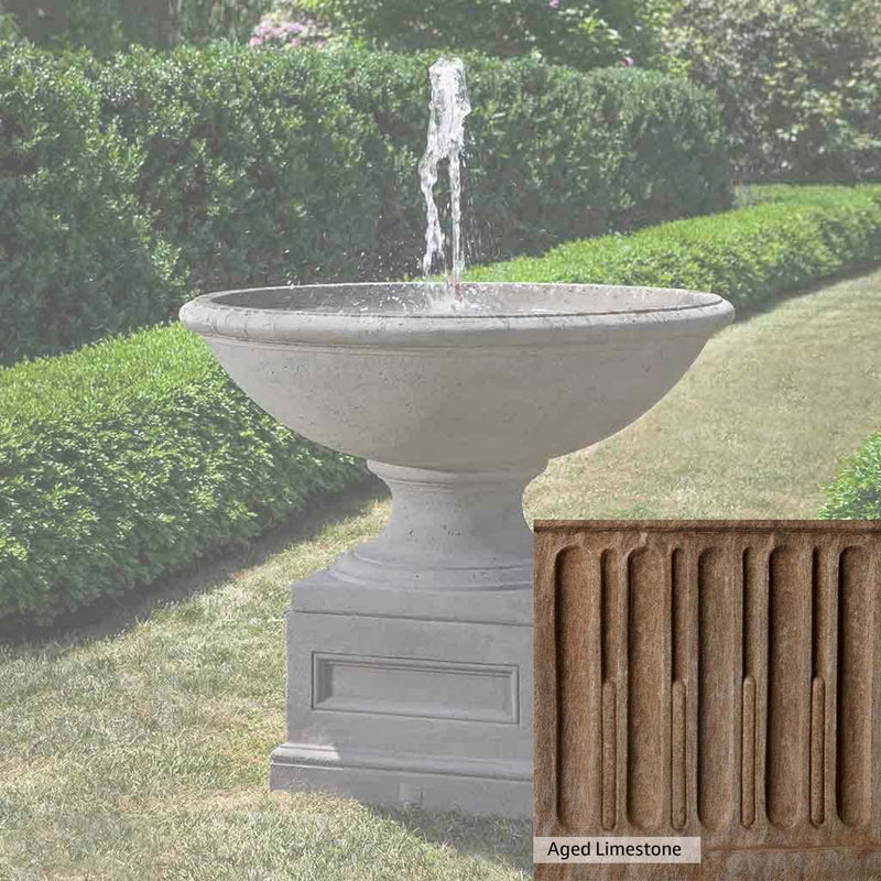 Aged Limestone Patina for the Campania International Condotti Fountain, brown, orange, and green for an old stone look.