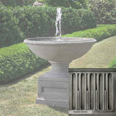 Brownstone Patina for the Campania International Condotti Fountain, brown blended with hints of red and yellow, works well in the garden.