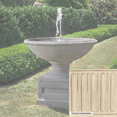 French Limestone Patina for the Campania International Condotti Fountain, old-world creamy white with ivory undertones.