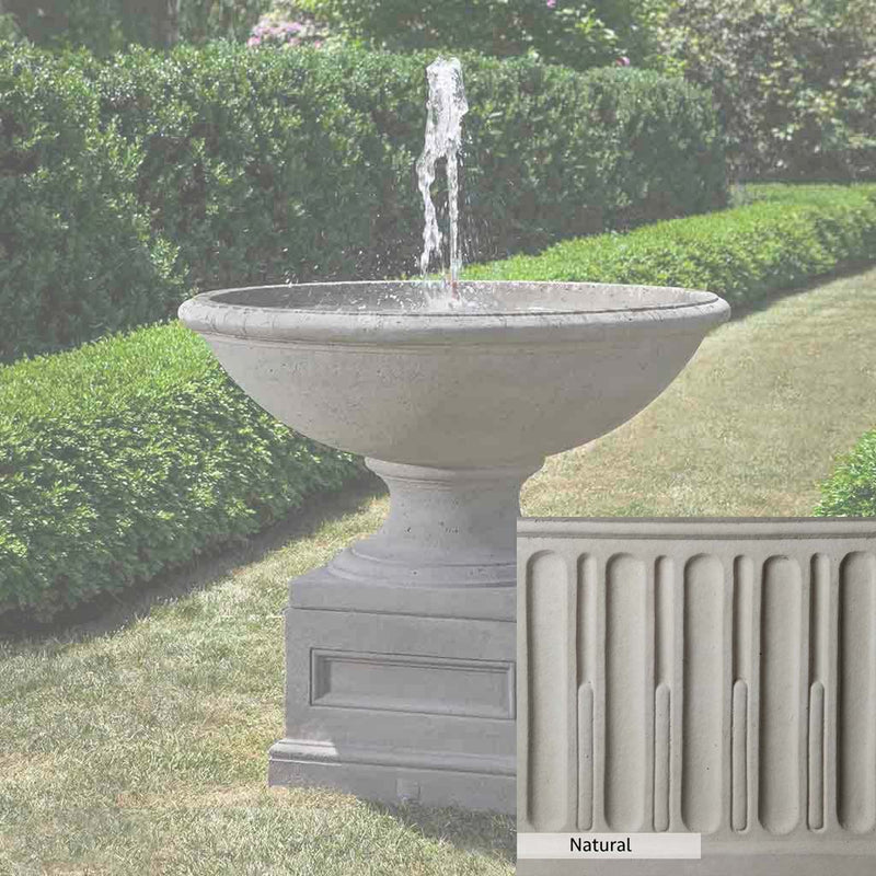 Natural Patina for the Campania International Condotti Fountain is unstained cast stone the brightest and whitest that ages over time.