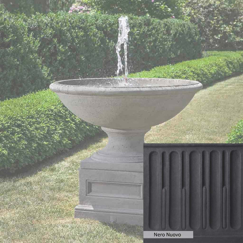 Nero Nuovo Patina for the Campania International Condotti Fountain, bold dramatic black patina for the garden.