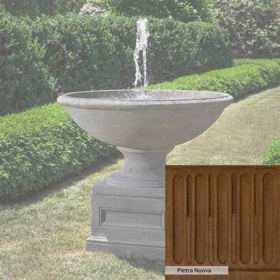 Pietra Nuova Patina for the Campania International Condotti Fountain, a rich brown blended with black and orange.