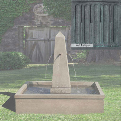 Lead Antique Patina for the Campania International St. Remy Fountain, deep blues and greens blended with grays for an old-world garden.
