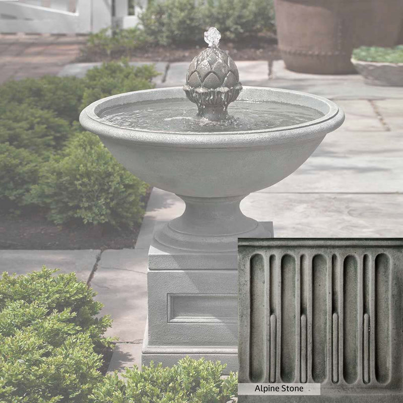 Alpine Stone Patina for the Campania International Williamsburg Chiswell Fountain, a medium gray with a bit of green to define the details.