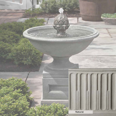 Natural Patina for the Campania International Williamsburg Chiswell Fountain is unstained cast stone the brightest and whitest that ages over time.
