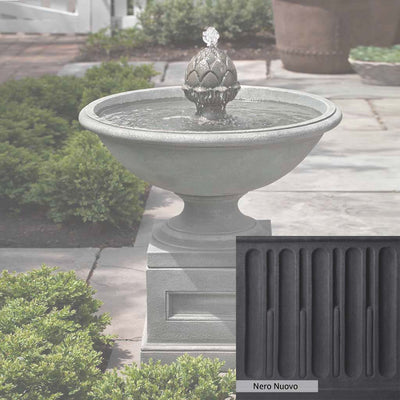 Nero Nuovo Patina for the Campania International Williamsburg Chiswell Fountain, bold dramatic black patina for the garden.