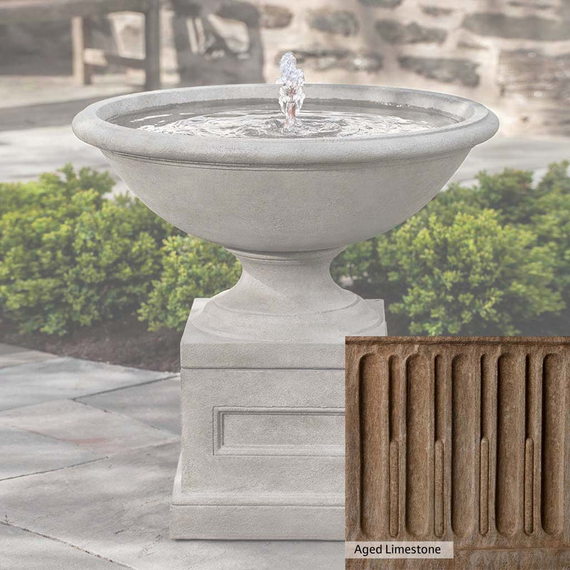 Aged Limestone Patina for the Campania International Aurelia Fountain, brown, orange, and green for an old stone look.