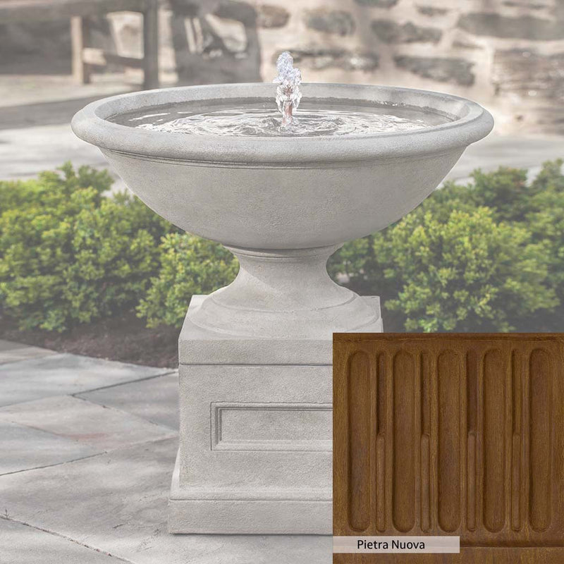 Pietra Nuova Patina for the Campania International Aurelia Fountain, a rich brown blended with black and orange.