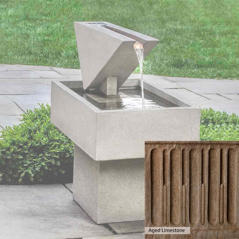 Aged Limestone Patina for the Campania International Triad Fountain, brown, orange, and green for an old stone look.