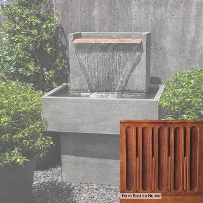 Ferro Rustico Nuovo Patina for the Campania International Falling Water Fountain I, red and orange blended in this striking color for the garden.