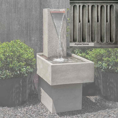 Alpine Stone Patina for the Campania International Falling Water Fountain III, a medium gray with a bit of green to define the details.