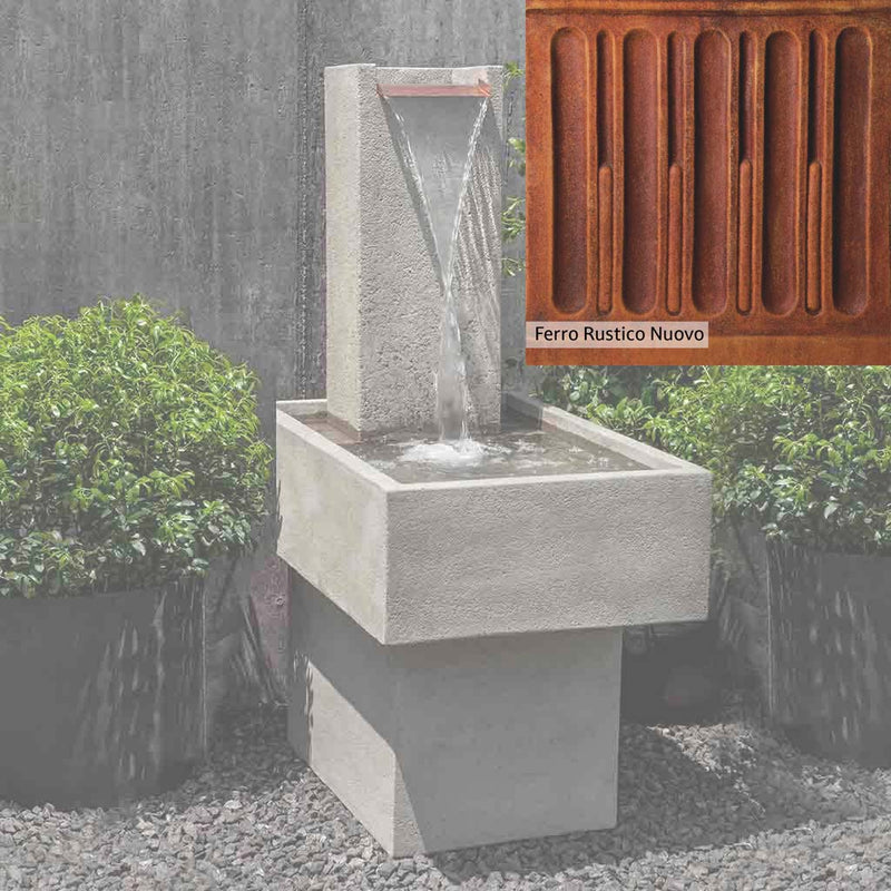Ferro Rustico Nuovo Patina for the Campania International Falling Water Fountain III, red and orange blended in this striking color for the garden.
