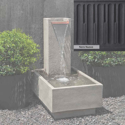 Nero Nuovo Patina for the Campania International Falling Water Fountain IV, bold dramatic black patina for the garden.