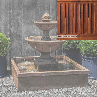 Ferro Rustico Nuovo Patina for the Campania International La Mirande Fountain, red and orange blended in this striking color for the garden.