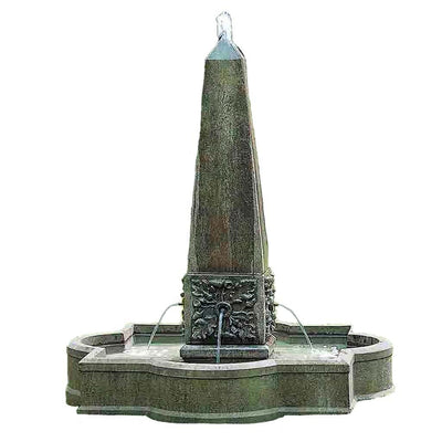 Campania International Palazzo Obelisk Fountain sillouette of fountain.