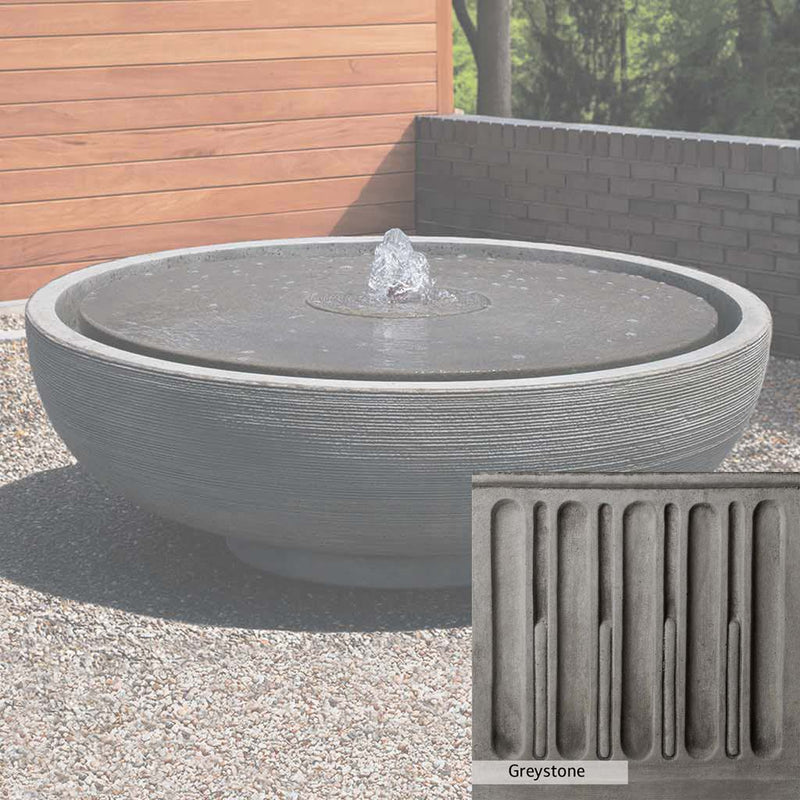 Greystone Patina for the Campania International Large Girona Fountain, a classic gray, soft, and muted, blends nicely in the garden.