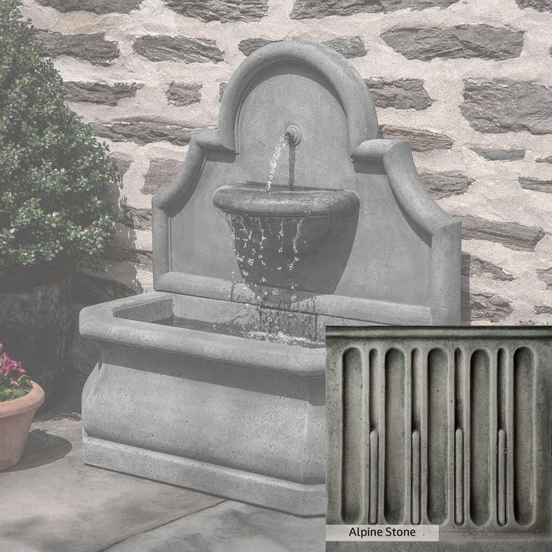 Alpine Stone Patina for the Campania International Segovia Fountain, a medium gray with a bit of green to define the details.