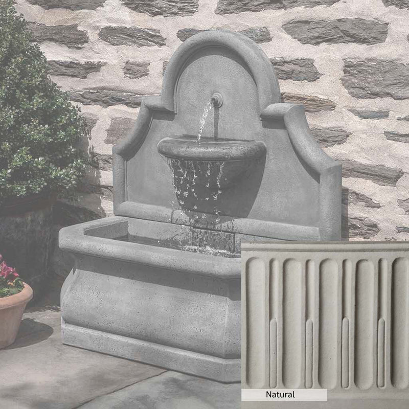 Natural Patina for the Campania International Segovia Fountain is unstained cast stone the brightest and whitest that ages over time.
