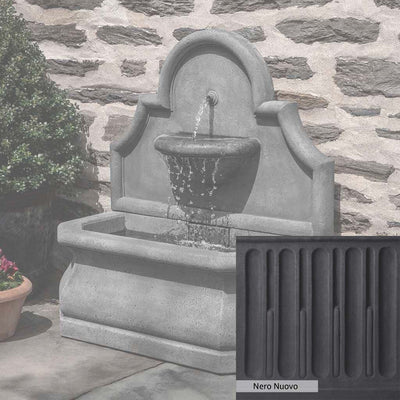 Nero Nuovo Patina for the Campania International Segovia Fountain, bold dramatic black patina for the garden.