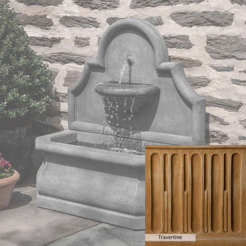 Travertine Patina for the Campania International Segovia Fountain, soft yellows, oranges, and brown for an old-word garden.
