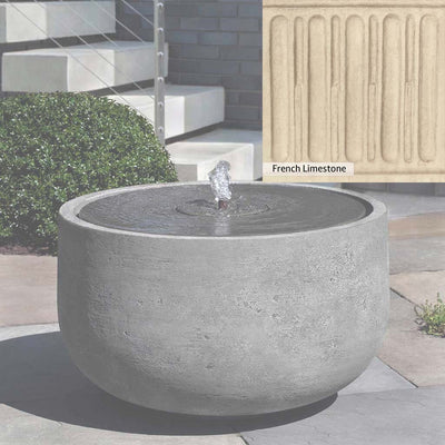 French Limestone Patina for the Campania International Echo Park Fountain, old-world creamy white with ivory undertones.