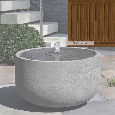 Pietra Nuova Patina for the Campania International Echo Park Fountain, a rich brown blended with black and orange.