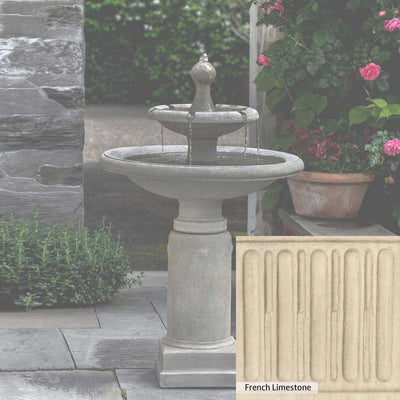 French Limestone Patina for the Campania International Westover Fountain, old-world creamy white with ivory undertones.