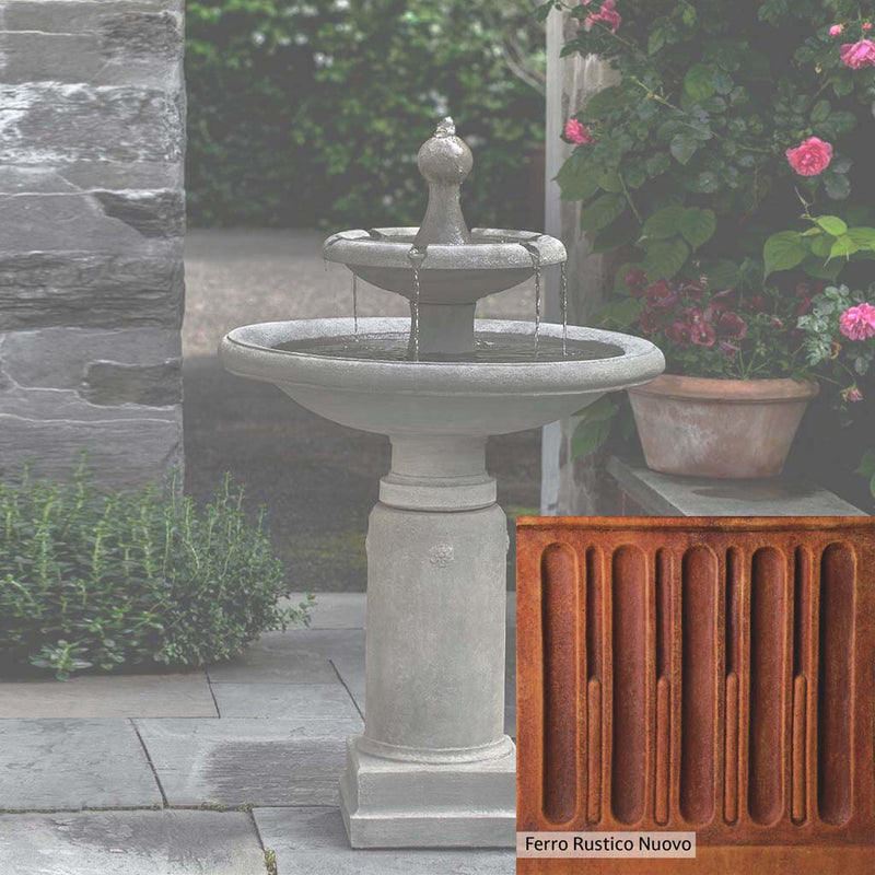 Ferro Rustico Nuovo Patina for the Campania International Westover Fountain, red and orange blended in this striking color for the garden.