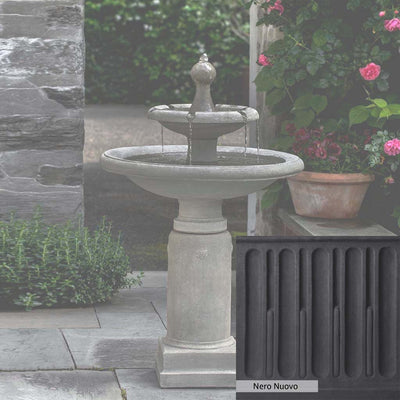 Nero Nuovo Patina for the Campania International Westover Fountain, bold dramatic black patina for the garden.