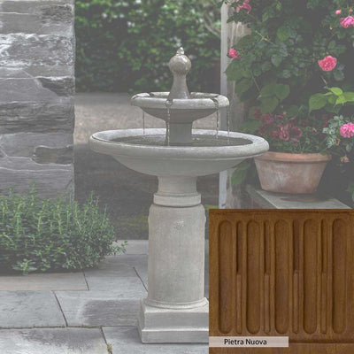 Pietra Nuova Patina for the Campania International Westover Fountain, a rich brown blended with black and orange.