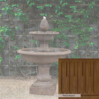 Pietra Nuova Patina for the Campania International Wiltshire Fountain, a rich brown blended with black and orange.