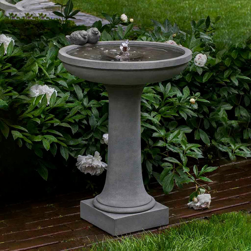 Campania International Juliet Fountain  is made of cast stone by Campania International and shown in the  Alpine Stone Patina