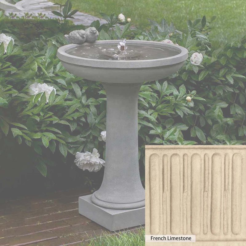 French Limestone Patina for the Campania International Juliet Fountain, old-world creamy white with ivory undertones.