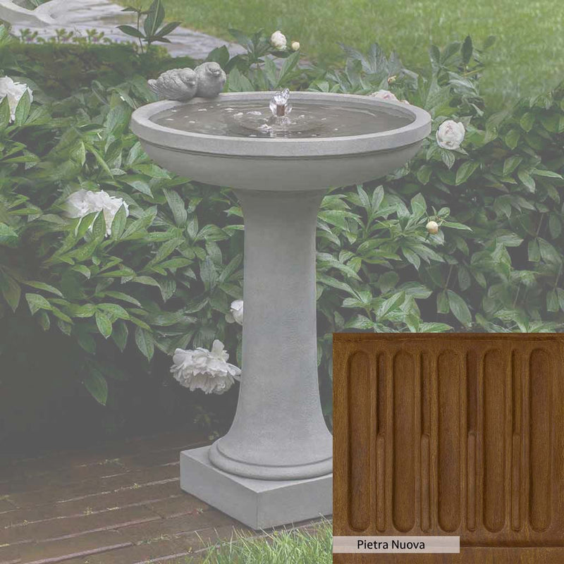 Pietra Nuova Patina for the Campania International Juliet Fountain, a rich brown blended with black and orange.