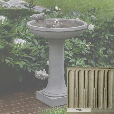 Verde Patina for the Campania International Juliet Fountain, green and gray come together in a soft tone blended into a soft green.