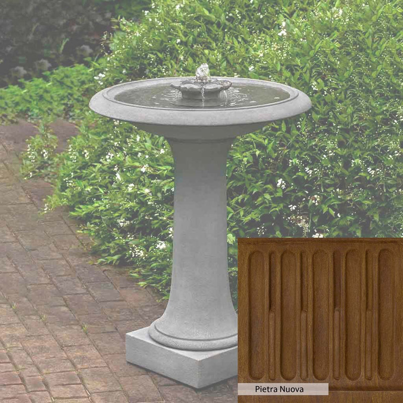 Pietra Nuova Patina for the Campania International Camellia Birdbath Fountain, a rich brown blended with black and orange.